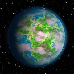 Unknown planet texture, Earth-like. 3d 9