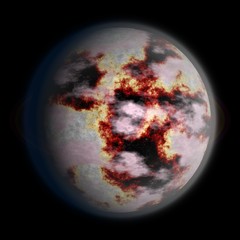 Obraz na płótnie Canvas Unknown planet texture, Earth-like. 3d 8