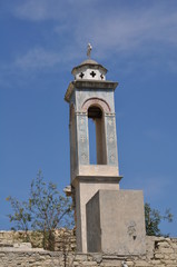 Fototapeta premium Church of St. Nicholas at the Kouris Reservoir
