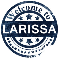 Larissa stamp on white background