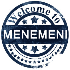 Menemeni stamp on white background