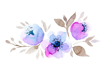 Watercolor flower composition.