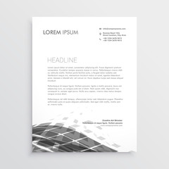 letterhead design with abstract black wave effect