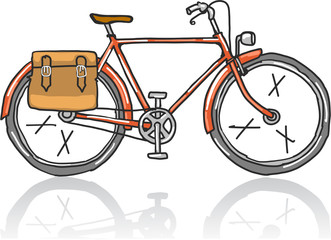 Old School bicycle sketch vector illustration clip-art image