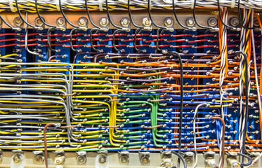 Colorful wires in analog electronic box