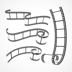 Fototapeta premium collection of 3d film strips on white background