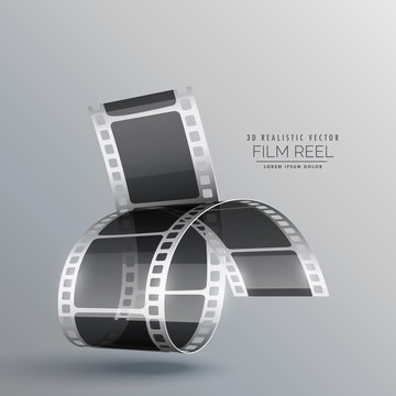 modern background with 3d realistic film strip