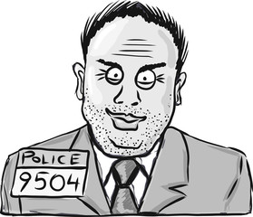 Vintage criminal sketch illustration clip-art