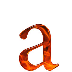 Lowercase letter a - the extruded of glass with pattern flame, i