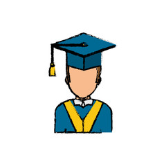 Young student graduation icon vector illustration graphic design