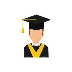 Young student graduation icon vector illustration graphic design
