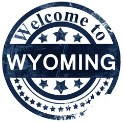 wyoming stamp on white background