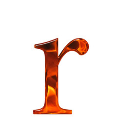 Lowercase letter r - the extruded of glass with pattern flame, i