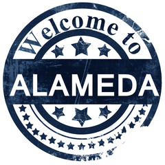 alameda stamp on white background