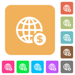 Online dollar payment rounded square flat icons