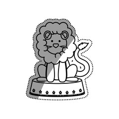 Circus lion cartoon icon vector illustration graphic design