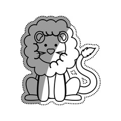 Cute lion cartoon icon vector illustration graphic design