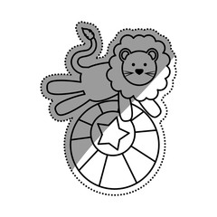 Circus lion cartoon icon vector illustration graphic design
