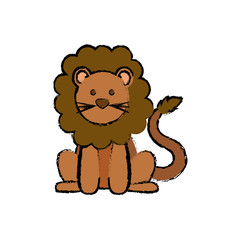 Cute lion cartoon icon vector illustration graphic design
