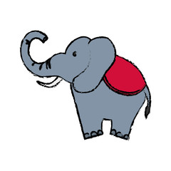 circus elephant cartoon icon vector illustration graphic design