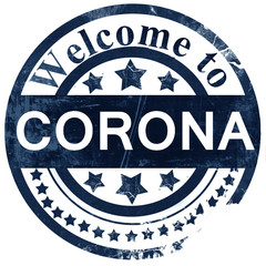 corona stamp on white background