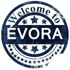 Evora stamp on white background