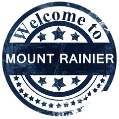 Mount rainier stamp on white background