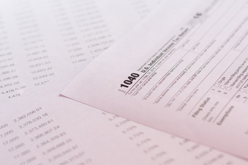 Obraz premium US tax form / taxation concept