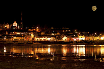 Town at night.