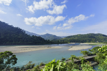 Fototapeta na wymiar The beautiful Country side landscape of Wulai