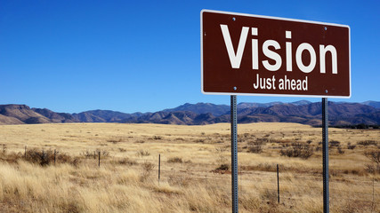 Vision brown road sign