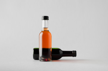 Obraz na płótnie Canvas Wine Quarter/Mini Bottle Mock-Up - Two Bottles