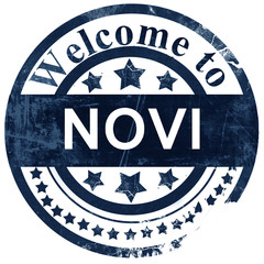 novi stamp on white background