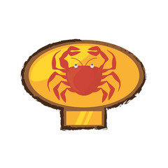 crab sealife crustacean food golden emblem vector illustration eps 10