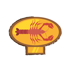 lobster sealife exotic food golden emblem vector illustration eps 10