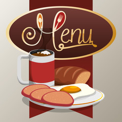 menu breakfast delicious food creative banner vector illustration eps 10