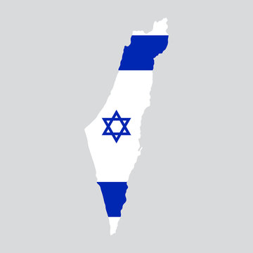 Israel map painted in the color of the flag