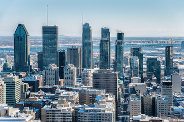 Fototapeta na wymiar Montreal Skyline in winter