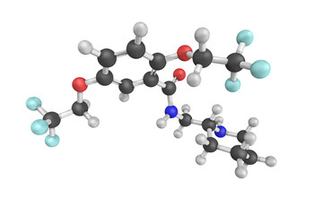 Flecainide acetate, used to prevent and treat tachyarrhythmias (