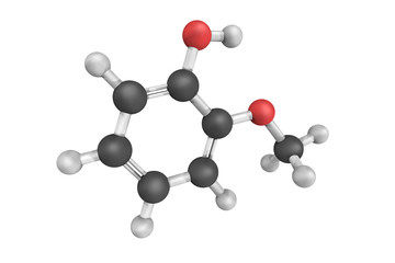 Guaiacol which contributes to the flavor of many compounds, e.g.