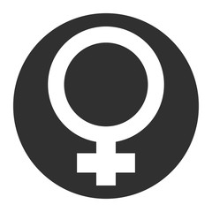 Fototapeta premium White female gender symbol isolated on gray and white background - Eps10 vector graphics and illustration
