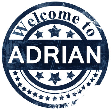 adrian stamp on white background
