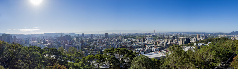 Fototapeta na wymiar Aerial view of Taipei cityscape