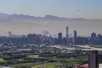 Aerial view of Taipei cityscape