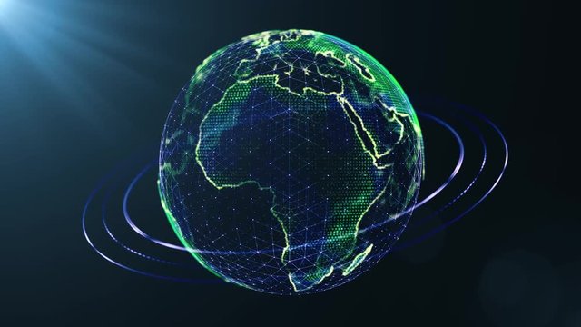 Animation digitale Weltkugel dreht sich