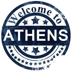 athens stamp on white background