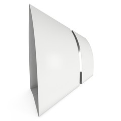 Two blank paper tent cards. 3d render illustration isolated. Table cards mock up on white background.