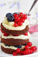 Homemade cake with berries