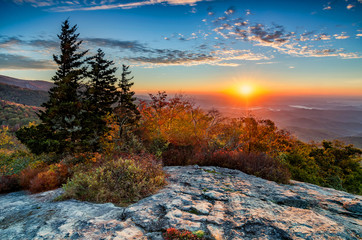 Scenic sunrise, Blue Ridge Mountains, North Carolina