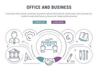 Website Banner and Landing Page Office and Business